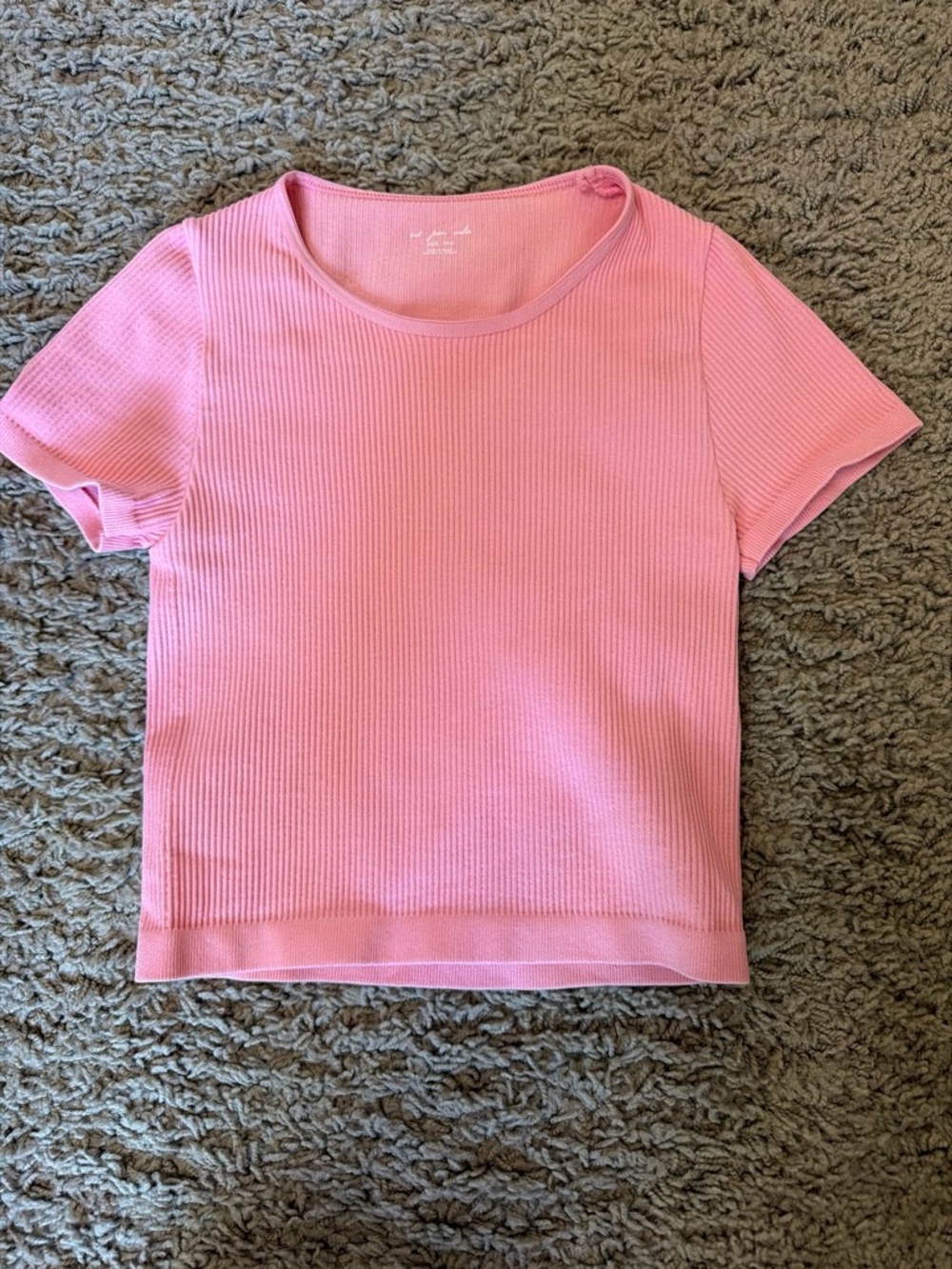 Urban Outfitters Pink Ribbed Short Sleeve Tee